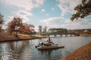Enjoy the lake at Sandy Creek Farms with our paddleboat.