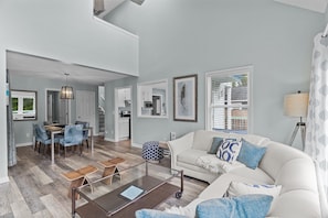 Living room and dining room, open floorplan