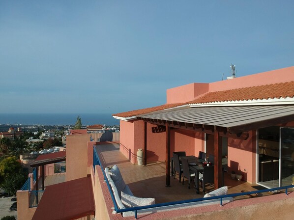 View across Paphos and the Mediterranean Sea