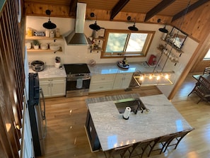 Newly renovated kitchen, includes beverage fridge and dishwasher