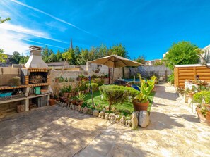 Garten, Blumentopf, Landscaping, Hinterhof, Garten, Flagstone, Hof, Terrasse, Schatten, Stuhl