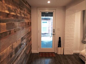 Wall on the left to walk-in closet and laundry. This is the view looking out.