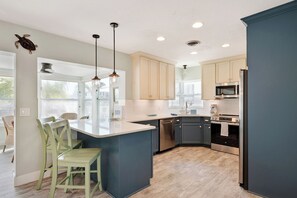 Fully Equipped kitchen with stainless appliances
