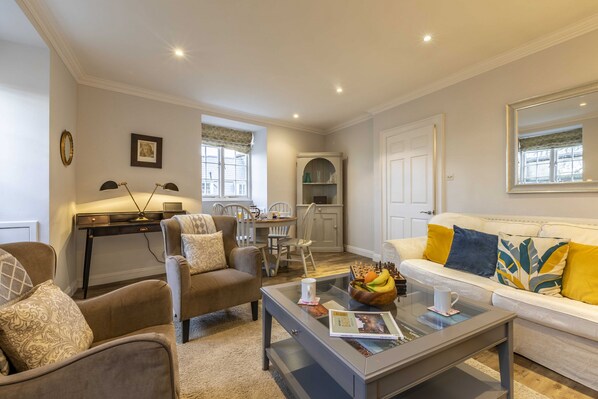 Open-plan living and dining areas