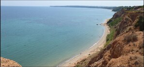 View on beach below the complex.