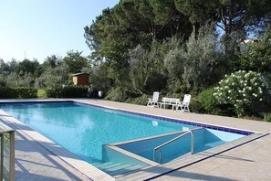 The swimming pool in the garden