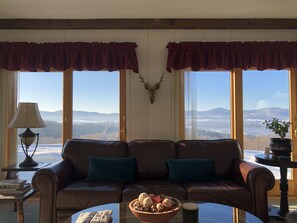 Living room with panoramic mountain views