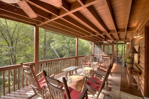 Amazing woodland views from the porch with plenty of seating for those large gatherings