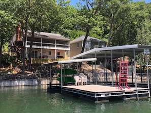 Private dock with plenty of room to relax and swim. 