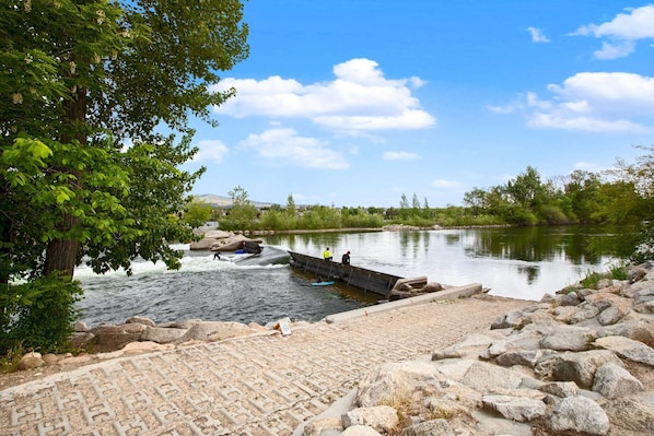 Surfing on the River at Boise's  Whitewater Park!