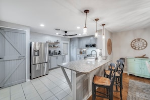 Kitchen view from living room entry