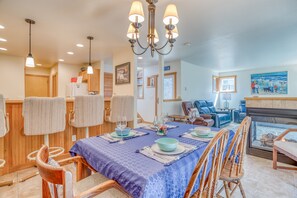 Dining Area with Living Room view