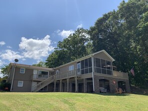 Rear of house facing Lake Hartwell and Clemson University.  Newly renovated home