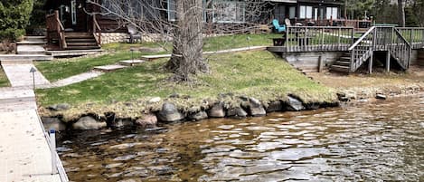 Clear water with swimming area.