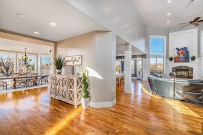 View from entryway into common areas of the main floor. 