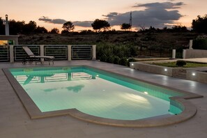 Pool. Pool in the sunset