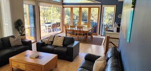 Villa 2 South Shores Resort Normanville - living/dining areas extend to balcony 