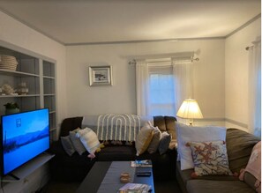 The Living area with a new Smart Fire TV (HD) with great apps and screen quality