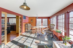 Sunroom | Dining Area | 2-Story Home