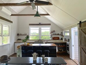 Kitchen and eating....spacious and airy.