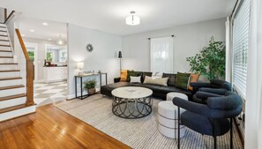 As you step into the front door you walk into the living room.