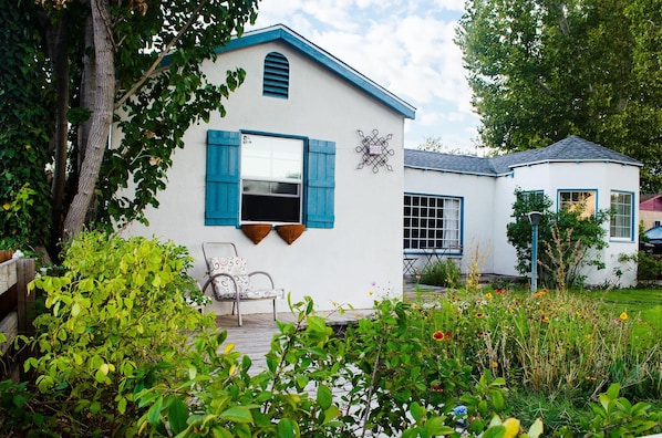 Front of house with wildflower garden