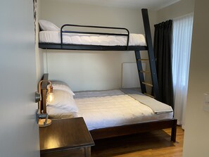 Second bedroom double with single bunk