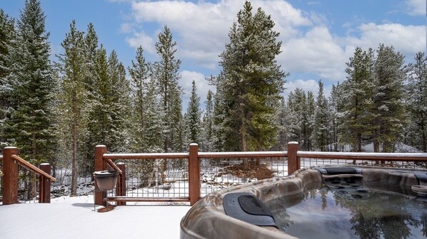 View from the hot tub on the large back deck!