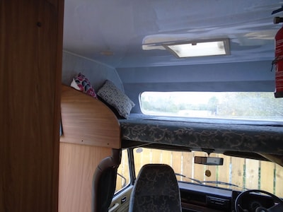 retro bedford camper with hot tub  sauna   and pool