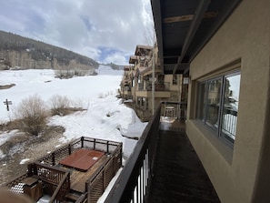 Hot Tub and view up the ski slope
