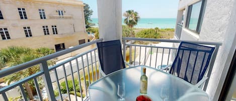 White Sands beach condo balcony overlooks the Gulf of Mexico.  The private beach awaits you!