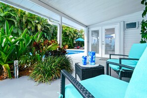 Shaded outdoor patio
