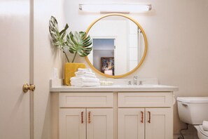 Bathroom with the essential toiletries provided!