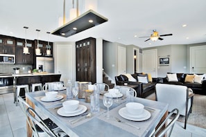 Family Room and Dining Area with a seating of 8