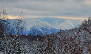 Snowy Smoky Mountain view