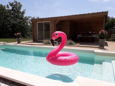 Chambre chalet avec piscine, spa et cuisine d'été à Monpazier en périgord