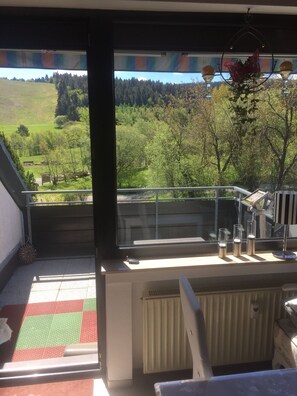 Blick in die Natur vom Balkon