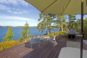 Main House Deck looking north to head of Somes Sound. Big deck. 