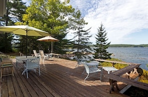 Main House Deck looking southwest down Somes Sound. Big deck.