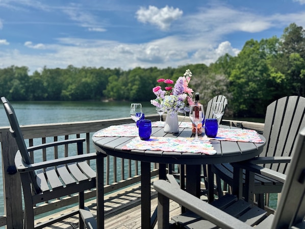 Stunning views of the lake from the party dock.