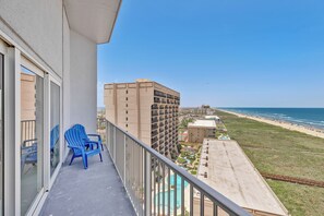 Long beachfront balcony overlooking the gorgeous Gulf of Mexico & sandy South Padre Island shore!