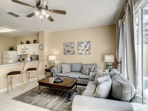 Stylish open living area ideal for socializing or unwinding after a day of adventures.