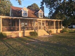 Front of home facing the water.