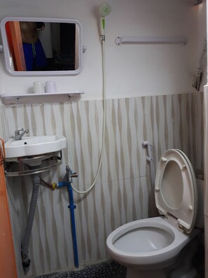 Private toilet bathroom and shower .