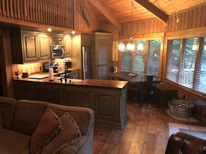 View of kitchen from the living room