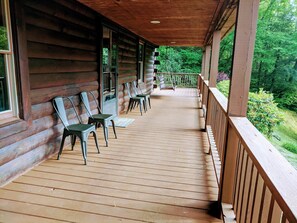 Enjoy the sound of distant waterfalls from the front porch!