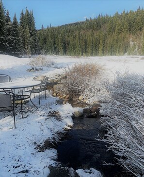 The spring fed creek flows year round 