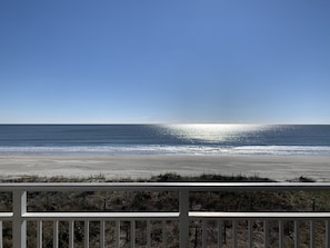 View from the private balcony to enjoy the relaxation of the ocean sounds. 