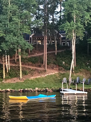 Gentle walking path to the shoreline with 32ft dock to tie your boat to!