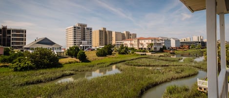 Enjoy your morning cup of coffee with this creek front view!